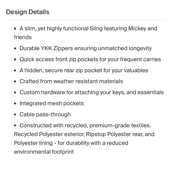 Disney x Orbitkey Urban Sling Bag Donald Duck Collaborative Travel Crossbody - Picture 15 of 16